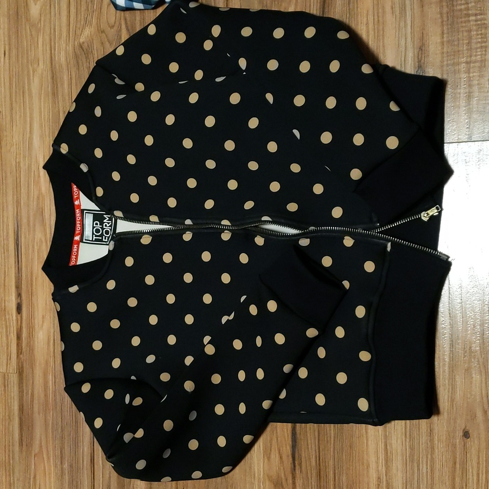 Top form Polka Dot Scuba Bomber